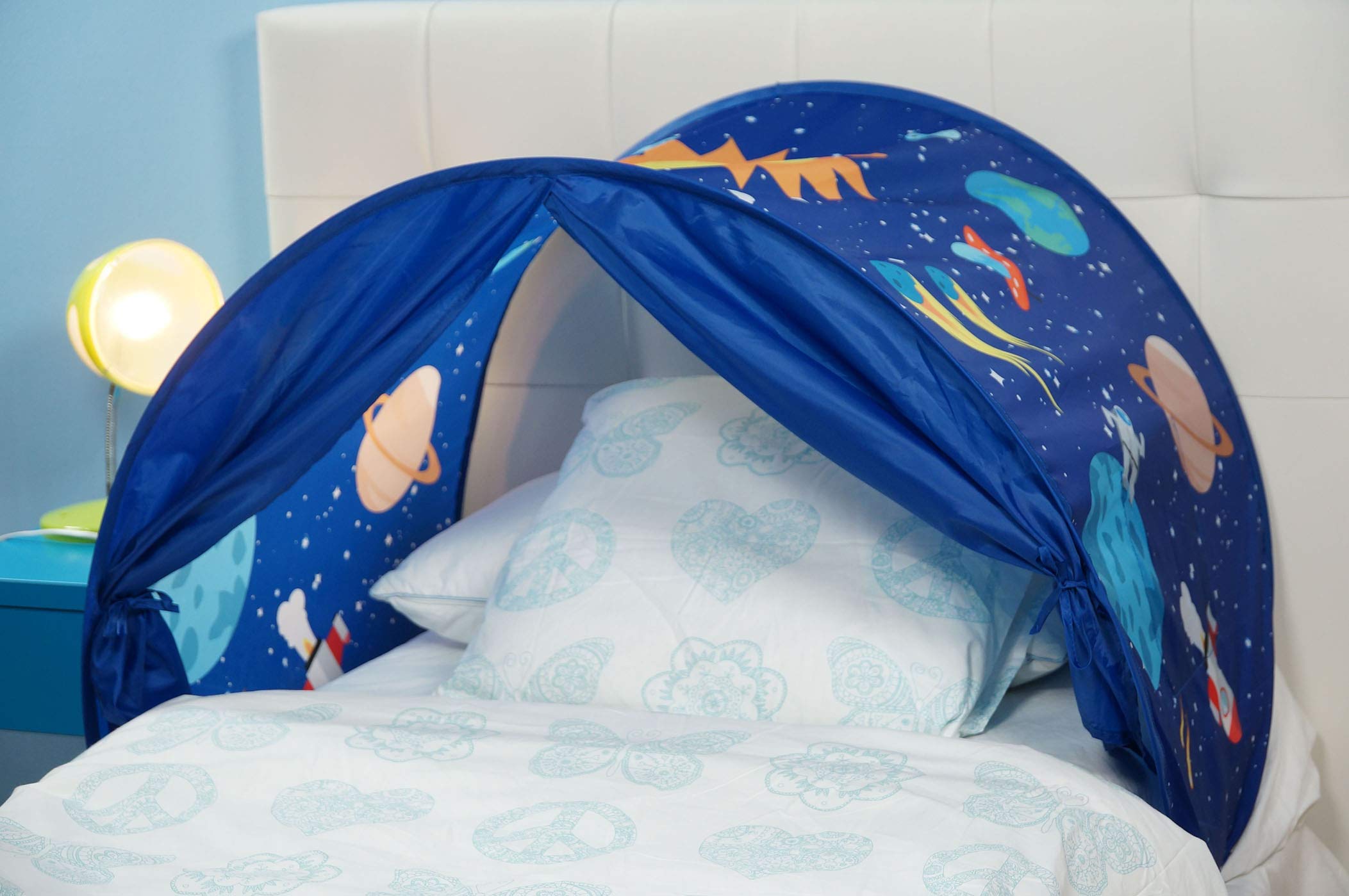 Tienda de Campaña Infantil SLEEPFUN Tent (Original) Tienda de campaña quitamiedos para Cama Infantil, Carpa de ensueño, Plegable con luz incorporada, Navidad Y Regalos De Cumpleaños