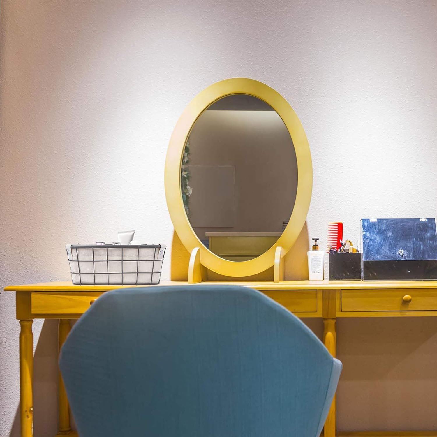 Iron Wire Storage Basket with Removable Fabric Liner Vintage Utility Storage Bin Kitchen Cabinet and Pantry Organizer Containers for Home Office Silver-29X19CM