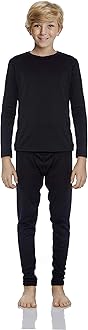 RockyThermal Underwear for Boys Cotton Knit Thermals Kids Base Layer Long John Pajamas Set