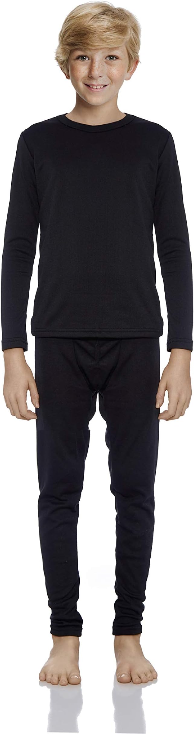 RockyThermal Underwear for Boys Cotton Knit Thermals Kids Base Layer Long John Pajamas Set