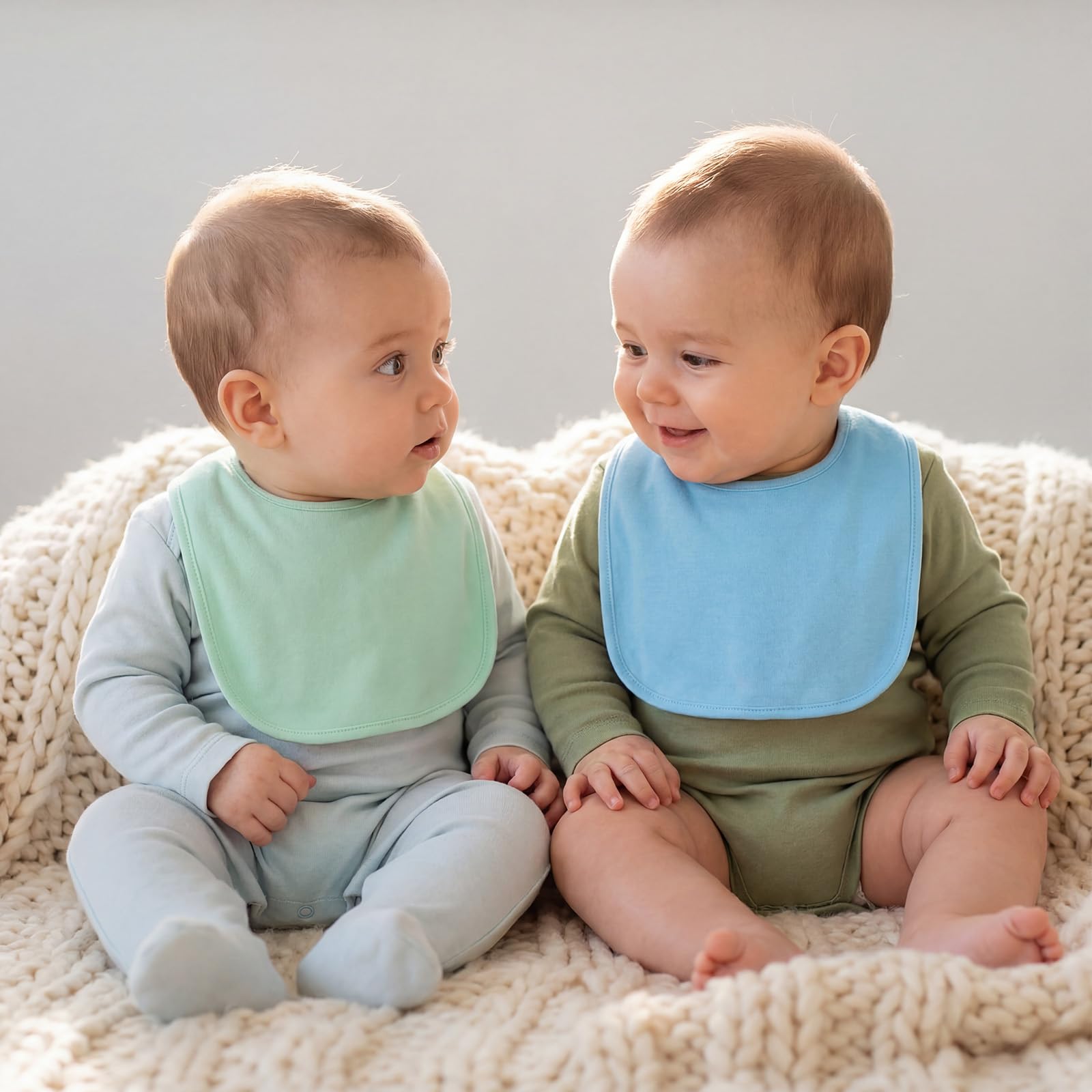 Bavaglini Neonato Cotone 8 Pezzi Regolabili per Bambini e Bambine