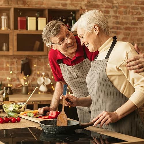 Miniatura 6 de Espátula de madera, espátula de madera de teca para cocinar, espátula de wok grande duradera, antiadherente (rojo)