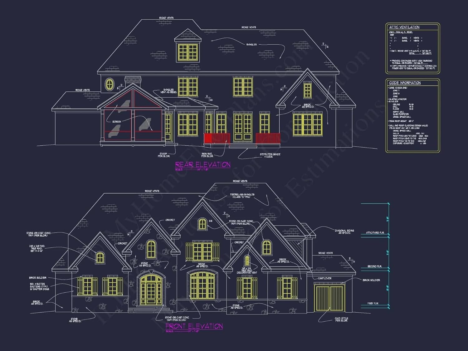 14-1468 House Plan - Elegant House Floor Plan: Architectural Designs with CAD Blueprint
