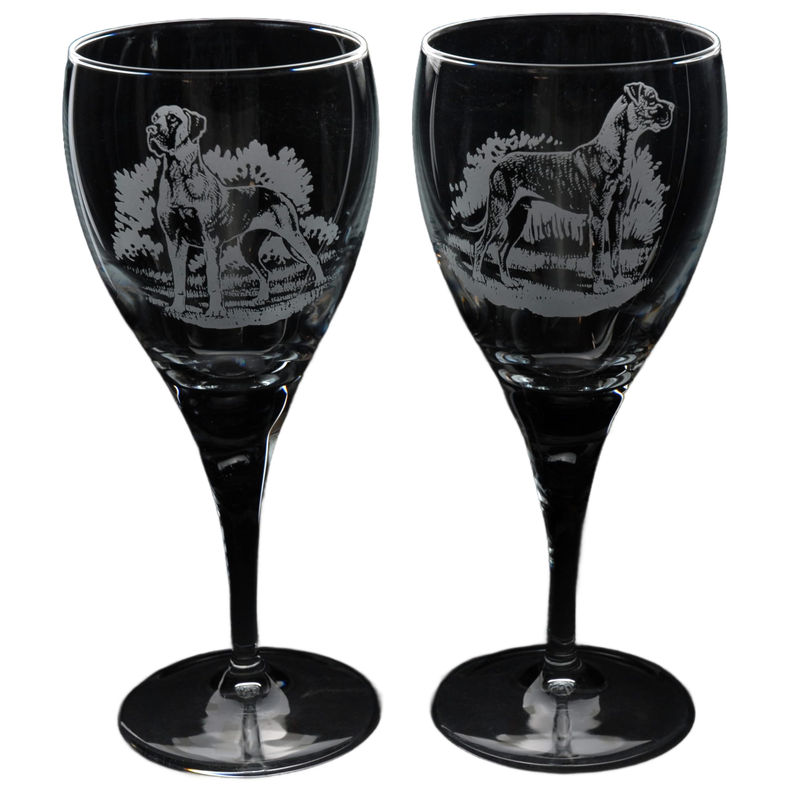 GLYPTIC Glass Art Great Dane Dog Placement Hand Etched/Engraved Crystal Wine Glass โ image 1