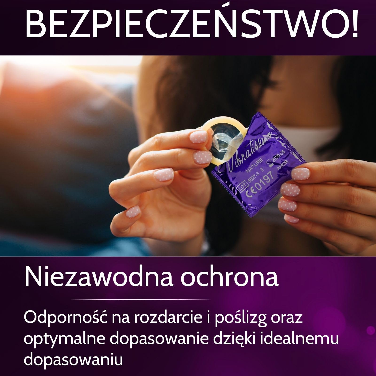 Vibratissimo Barwa owoców Prezerwatywy 50szt I Naturalne doznania i ekstra nawilżenie I w zamykanym woreczku | Kolorowe dla mężczyzn | Cieniutkie | 49mm
