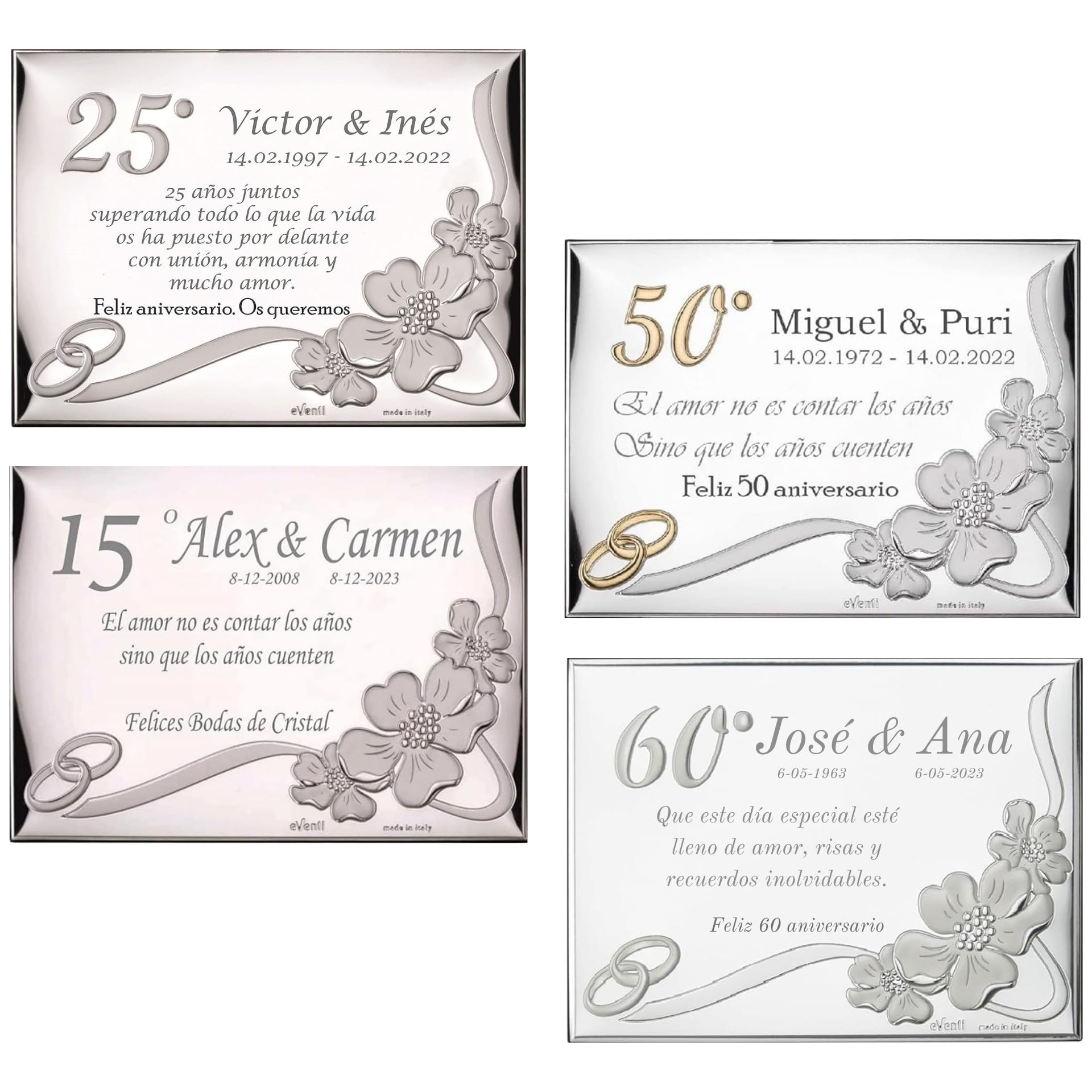 Placa 50 Aniversario 9x13 Personalizada Bodas de Oro