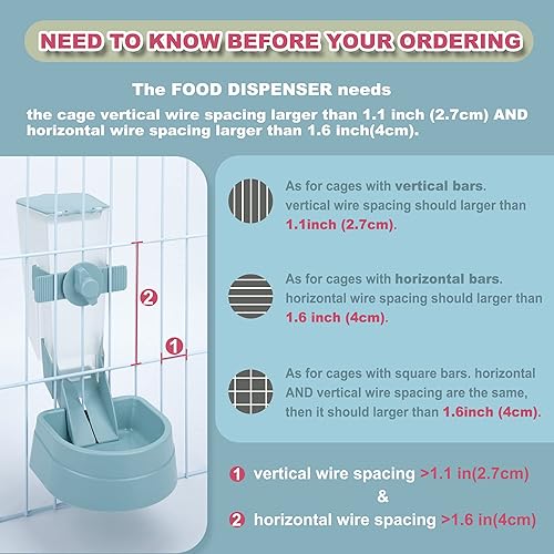 Miniatura 2 de Comedero colgante de alimentos para mascotas para jaulas y jaulas, alimentador de jaula para mascotas para animales pequeños, gatos, cachorros,
