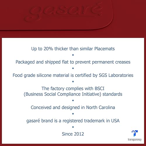 Miniatura 3 de GASARÉ, Juego de 4 manteles individuales de silicona, antideslizantes, fáciles de limpiar, resistentes al calor, flexibles, 20% más gruesos, 16 x 12