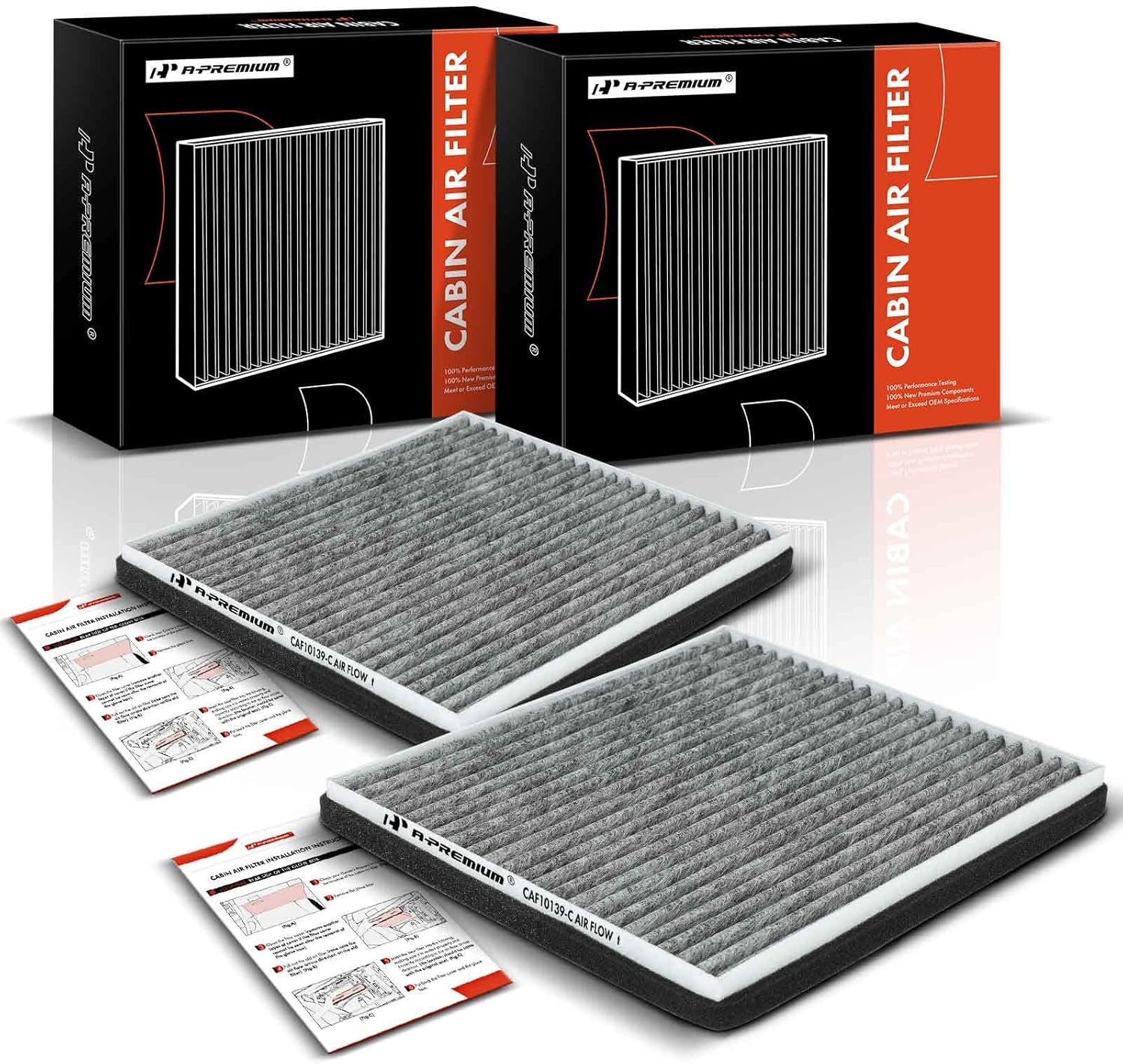 APremium 2PC Cabin Air Filter with Activated Carbon