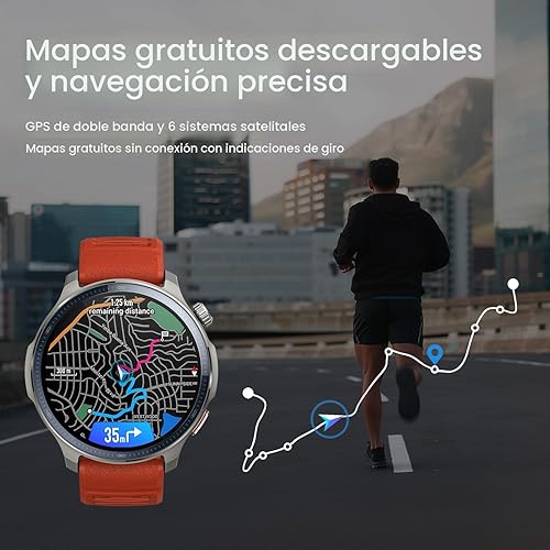 Miniatura 4 de Amazfit Balance 2 - Reloj inteligente de 47mm con pantalla AMOLED de cristal de zafiro, mapas sin conexión, GPS de doble banda, batería de 21 días