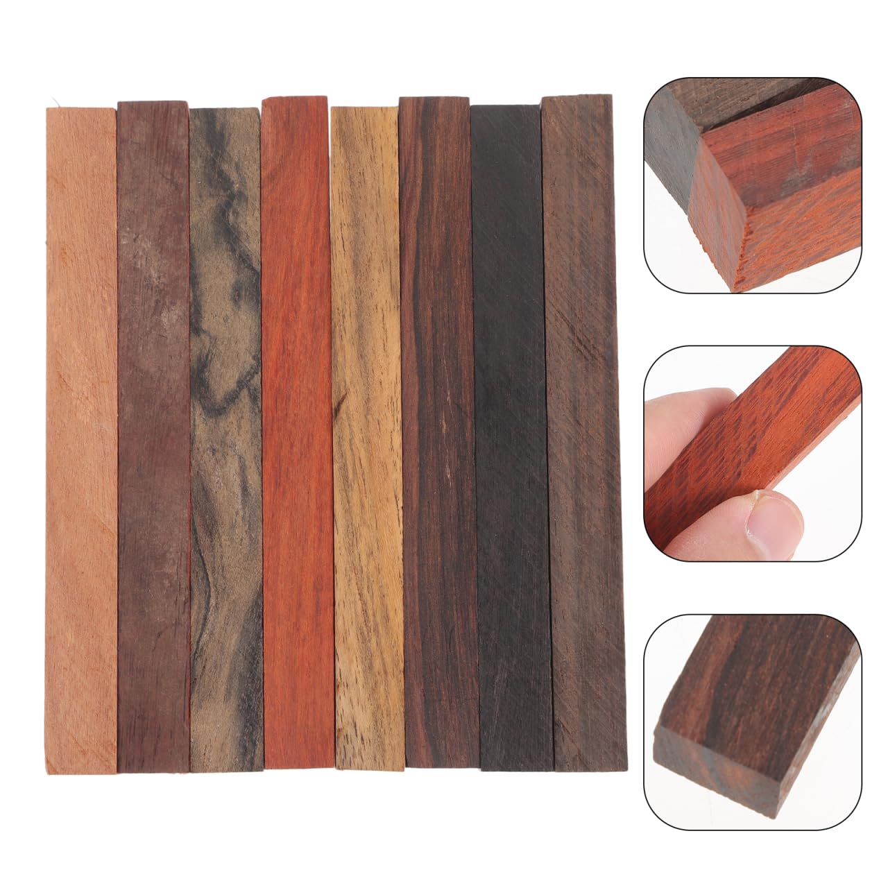 AUTSUPPL 8Pcs Wooden Pen Blanks Set DIY Exotic Wood Turning Kit Lightweight Rotating Design for Woodcraft Supplies and Pen Making Projects - Image 3
