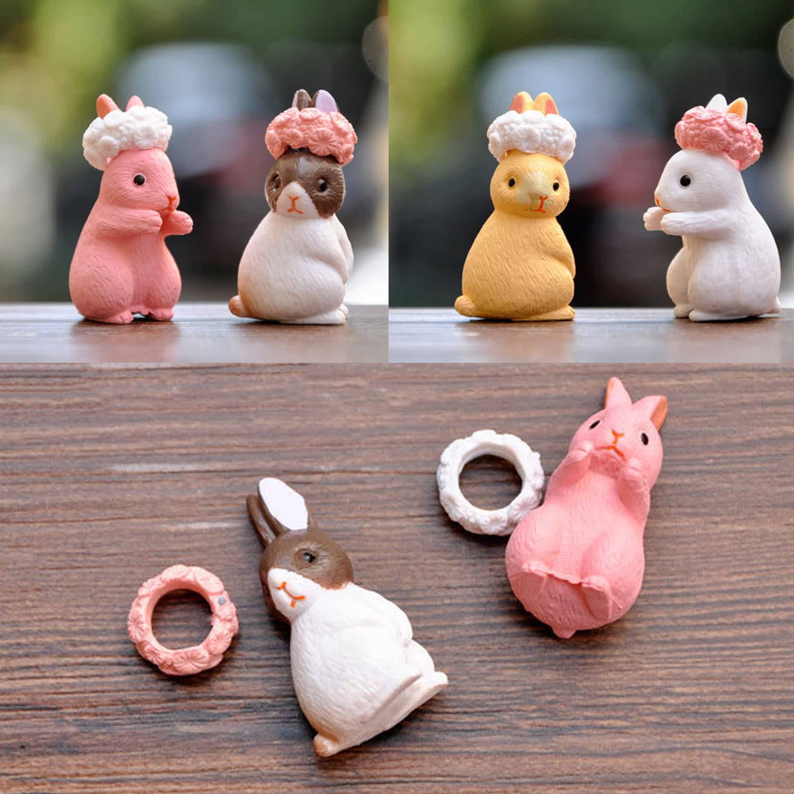 Eterspr 12 Mini-Hasenfiguren Aus PVC – Niedliche Kaninchen-Deko Für Zuhause, Büro & Auto
