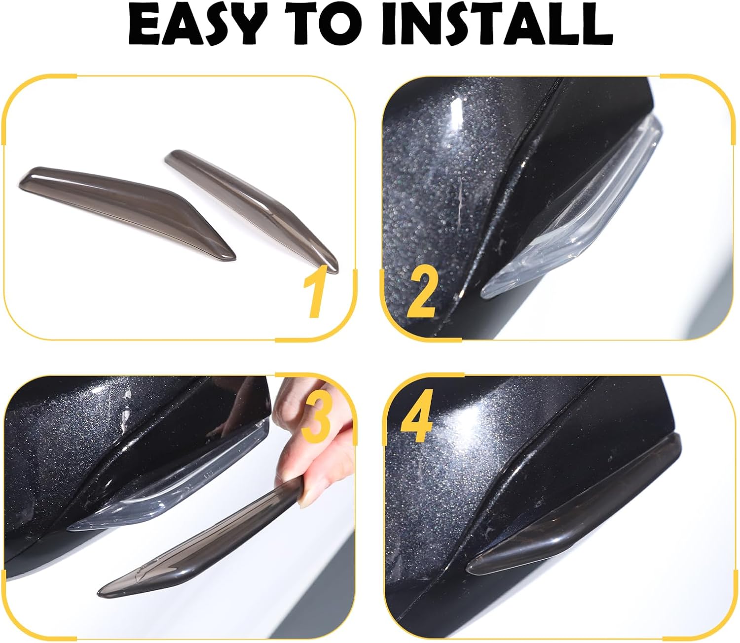 Side Mirror Turn Signal Light Cover Compatible with Corvette C8 Stingray 2020-2023, Left & Right Rear View Mirror Turn Signal Light Lamps Cover Accessories Smoke Black
