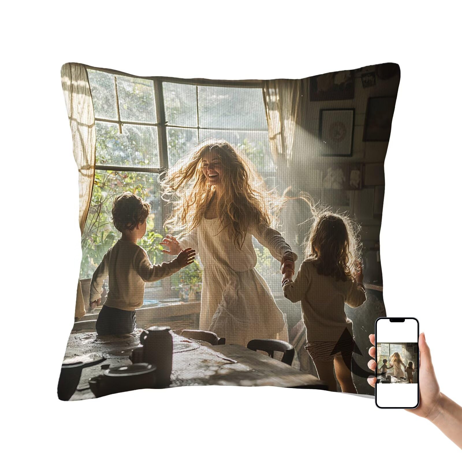 Cadeau Personnalisé Housse Coussin pour Maman Femme et Homme Album Photo