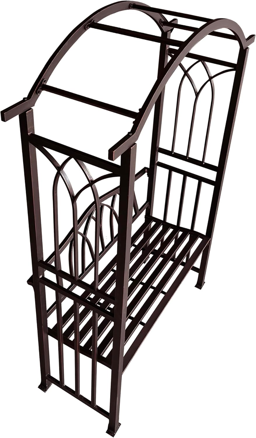 Oakland Living Bronze Aluminum Garden Arbor Arch with 2-Seater Bench