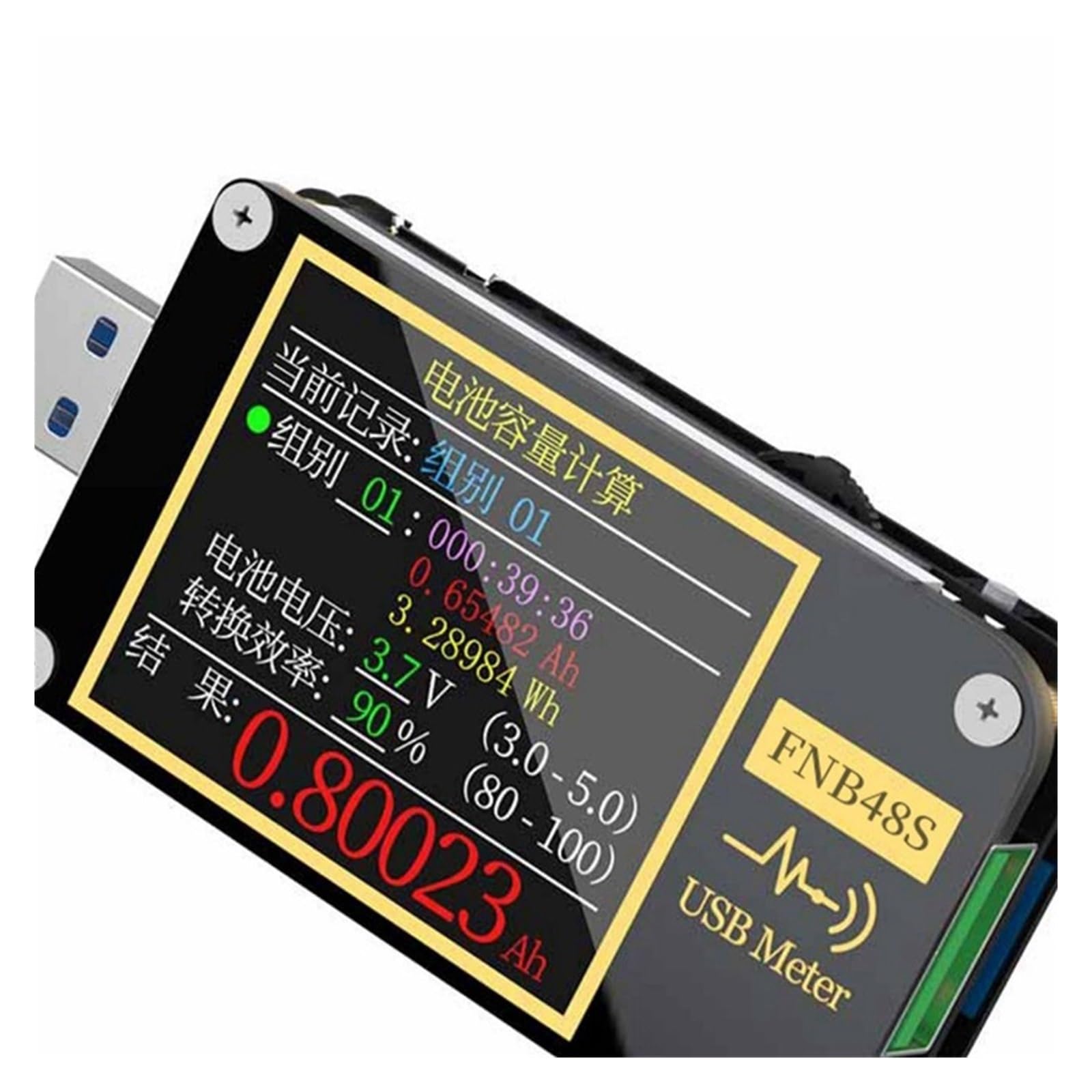 Tester USB FNB48S Tester napięcia pojemnościowego USB Miernik prądu Monitor Narzędzia do testowania analizatora wykrywania mocy(No Bluetooth)