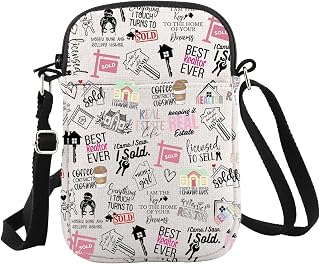 WCGXKO Realtor Gift Realtor Survival Gift Realtor Sayings Real Estate Life Quotes Canvas Crossbody Bag