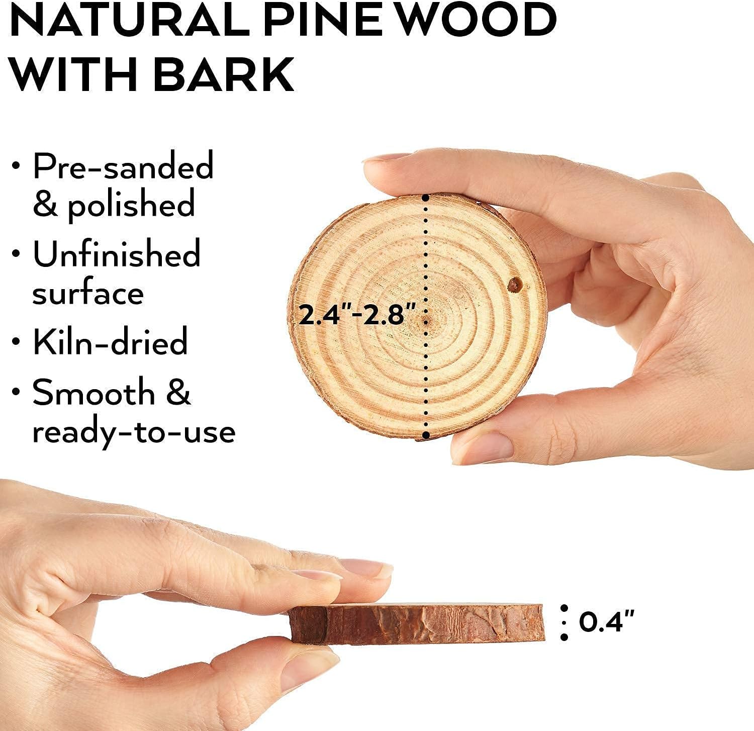 ARTEZA Iridescent Acrylic Paint Set and Wood Slices with Bark Bundle, Painting Art Supplies for Artist, Hobby Painters & Beginners