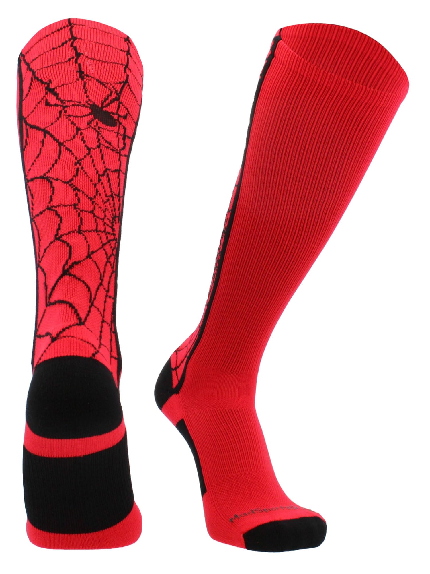 MadSportsStuffSpider Soccer Socks for Boys Girls Men Women Youth and Adult Over the Calf Black Widow