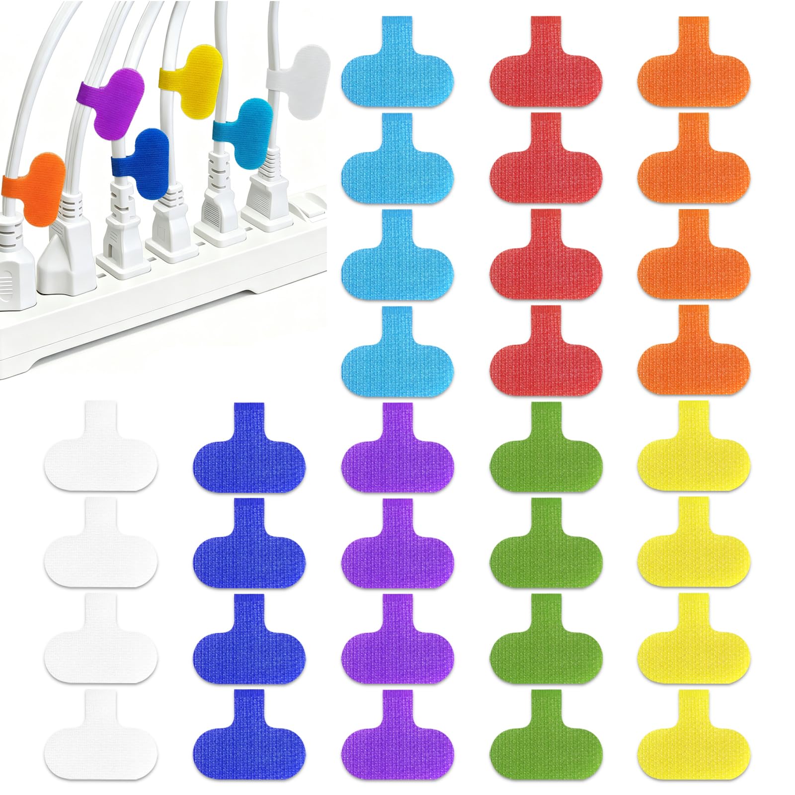 Photo 1 of GOYOMI Cable Labels, Write On Cord Wire Label, 32 Pcs Multicolor