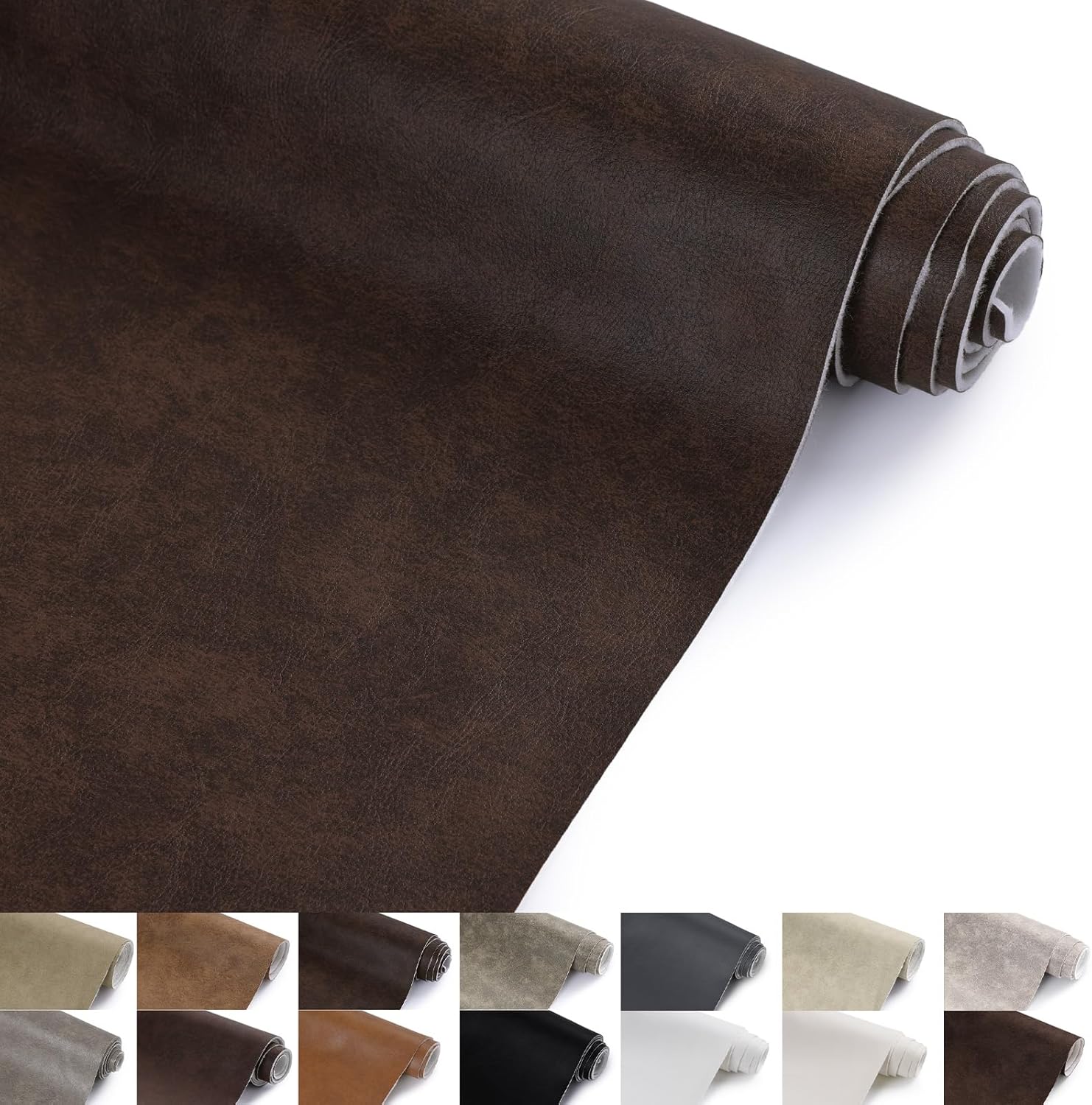 Faux Leather Vinyl Upholstery Fabric by The Yard, 1.3mm Thick Soft Anti-Scratch Durable Marine Vinyl Fabric Synthetic Leather for Sofa Bags Chairs Car Seats DIY Crafts, 3 Yards Cut 55" x 108" (Wheat)