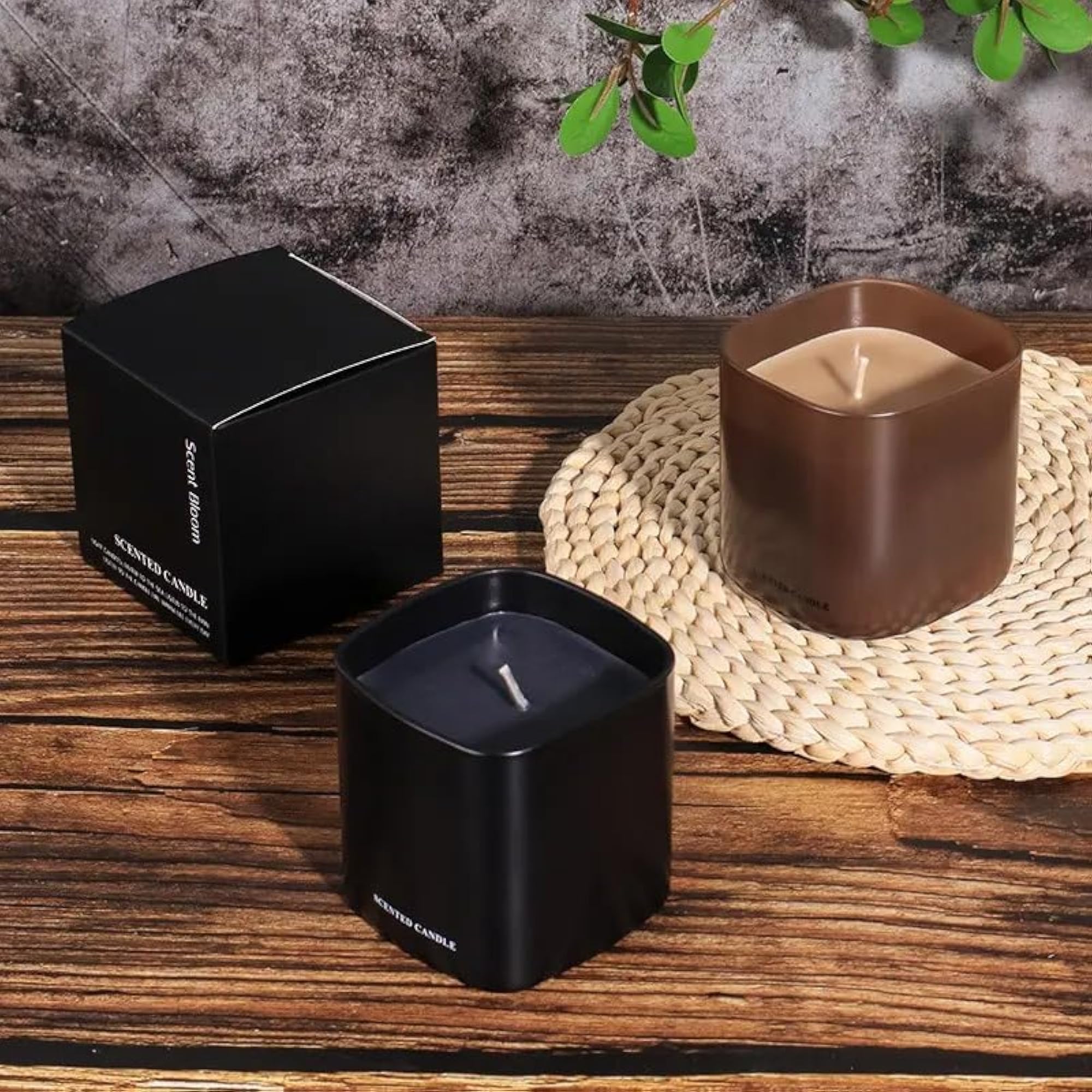 Square Smokeless Jar Glass Soy Wax Handmade Scented Candles