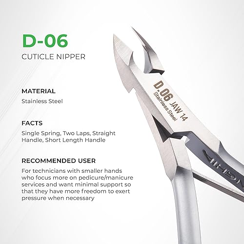 Miniatura 3 de NGHIA Alicate de cutículas D-06 JAW 12  Acero inoxidable  Duradero y afilado  Diseño ergonómico  Chapado en gris  Ideal para salones y uso doméstico
