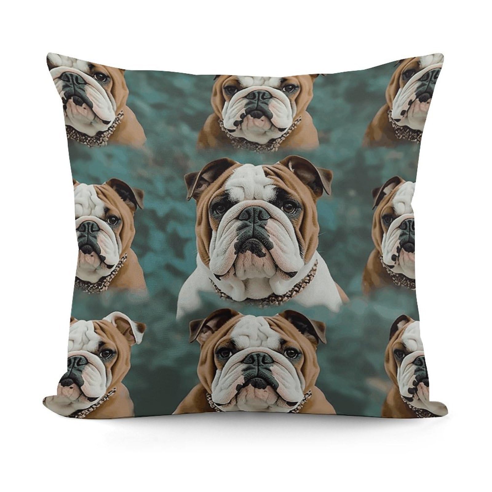 VstaDank Funny English Bulldog Throw Pillow Cover Soft Square Cushion Cover Art Artwork Pillow Covers Mordern Couch Pillow Covers Decorative Cushion Case for Chair Couch Bedroom Living Room