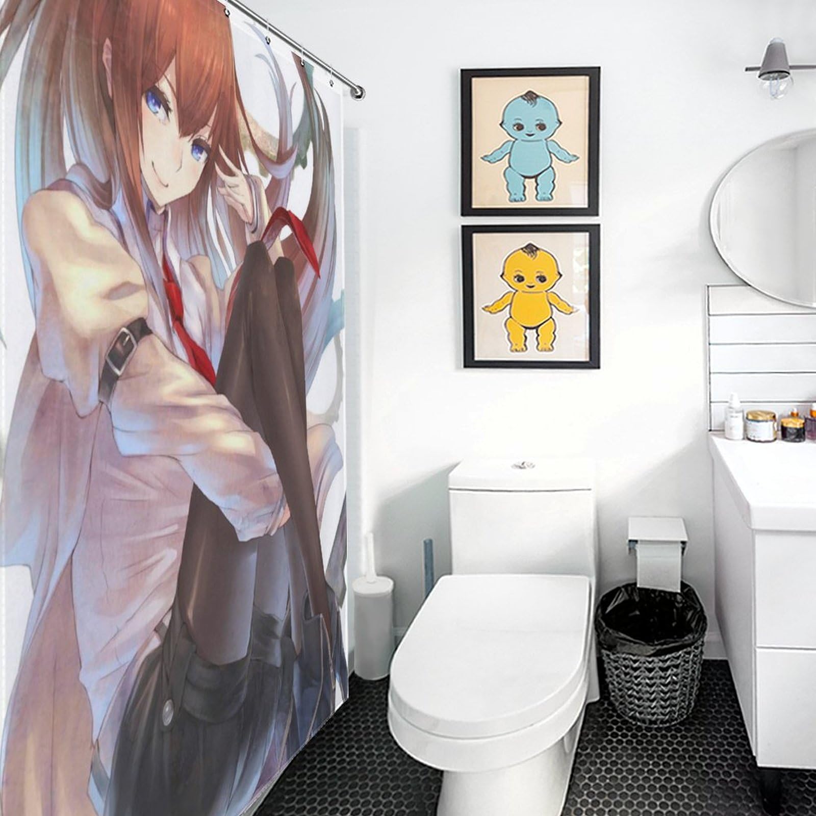 ぼ*ち様 ★新品未開封★ シャワーカーテン ご注文はうさぎですか？？ Amazon｜シャワーカーテン おしゃれ アニメ柄 STEINS GATE