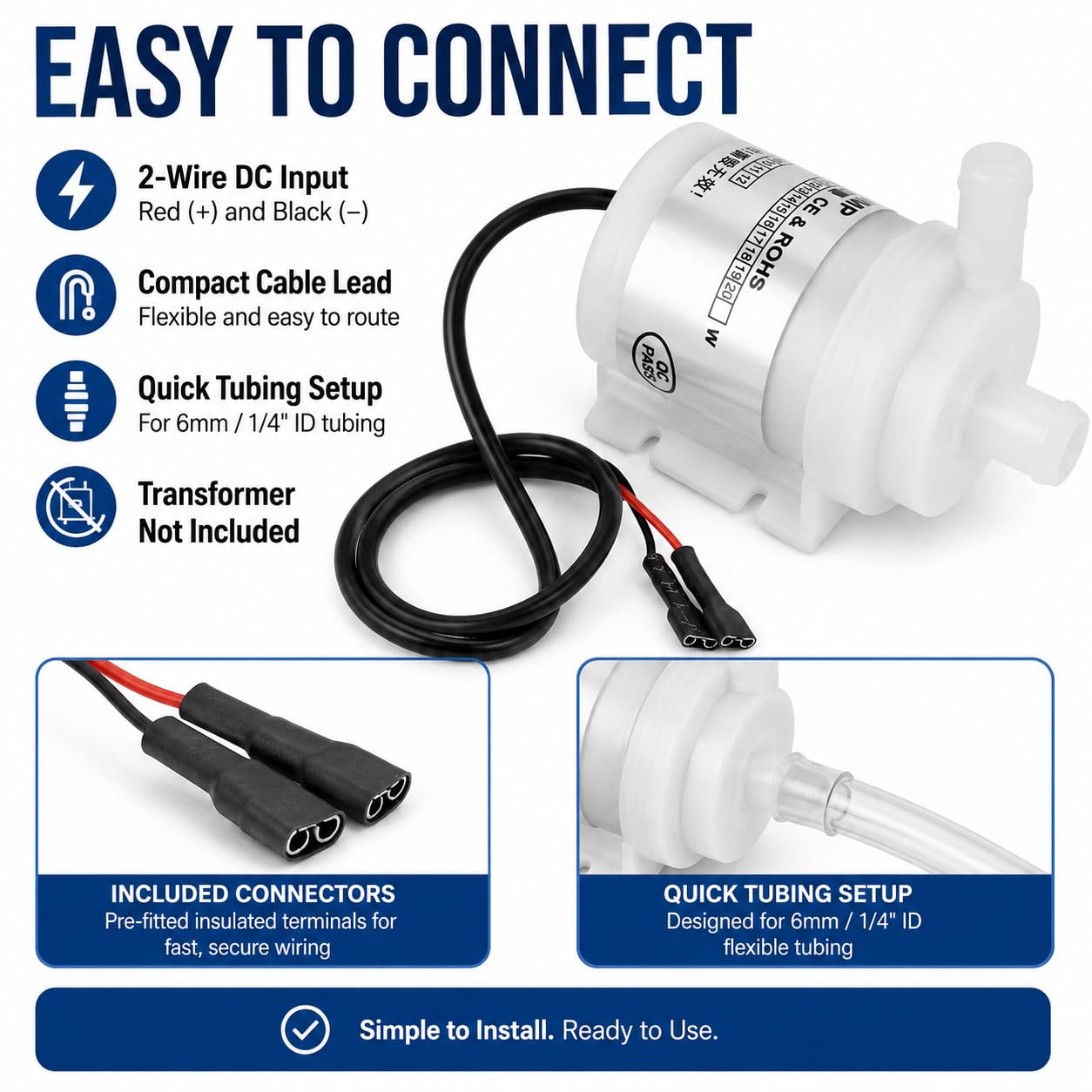 Mini pompe à eau - 24V DC 10W Pompe à eau sans balais de qualité alimentaire Pompe à eau sans balais à économie d'énergie pour fontaine d'aquarium Instruments médicaux