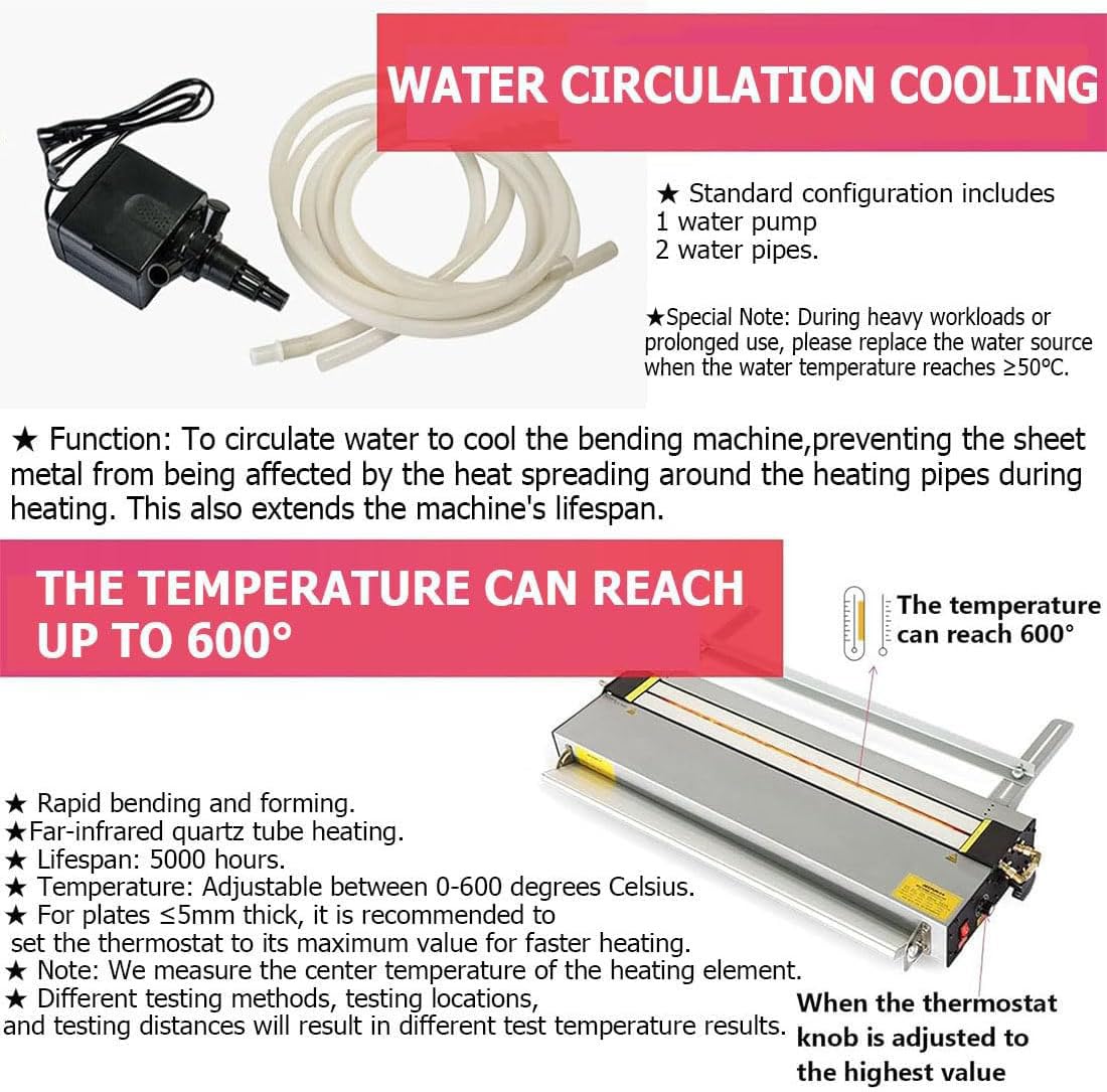 Máquina portátil para Doblar acrílico con Sistemas de refrigeración por Agua para Calentar y Dar Forma a láminas de plástico.