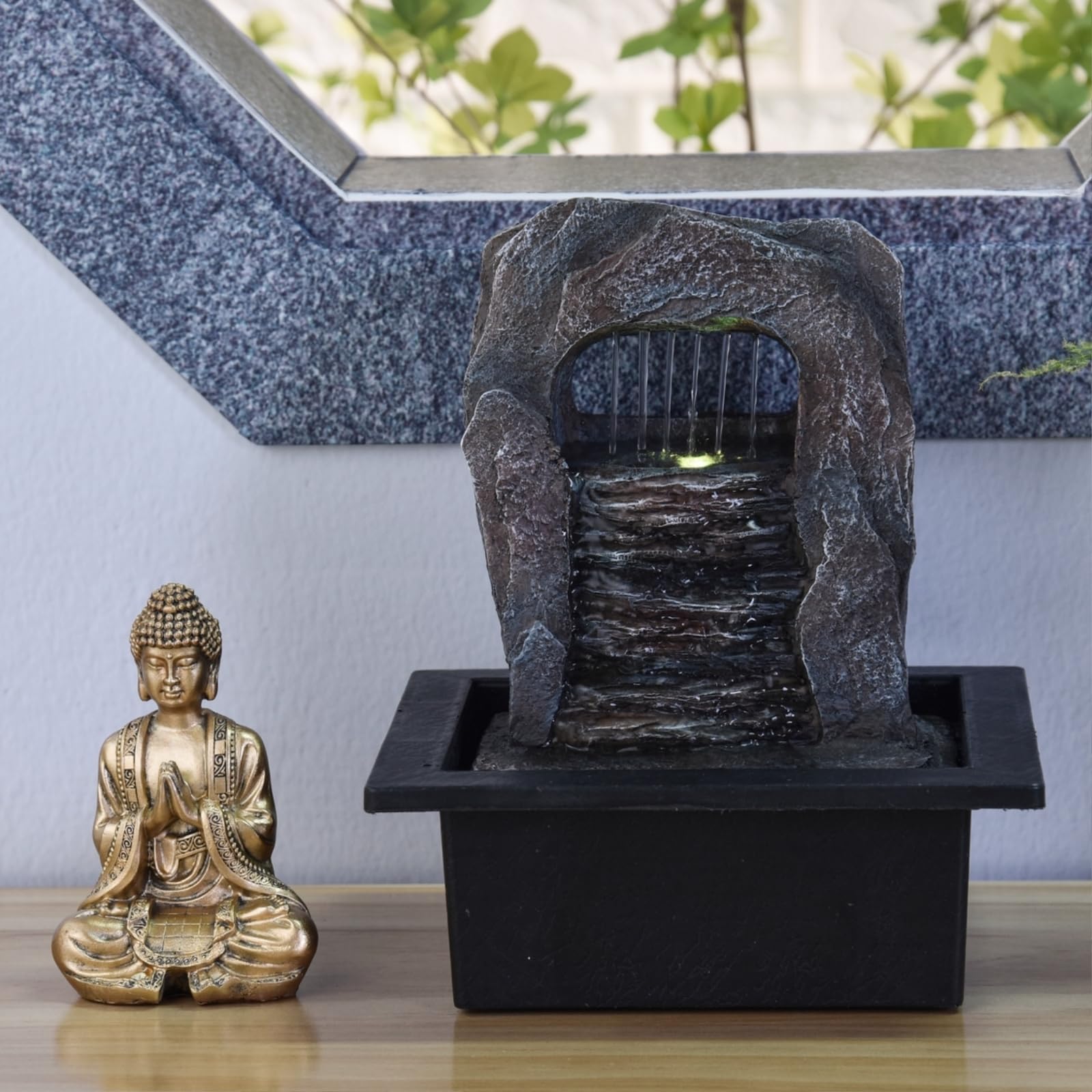 Zen'Light Zen Dao fontanna, żywica syntetyczna, brąz, 21 x 17 x 25 cm