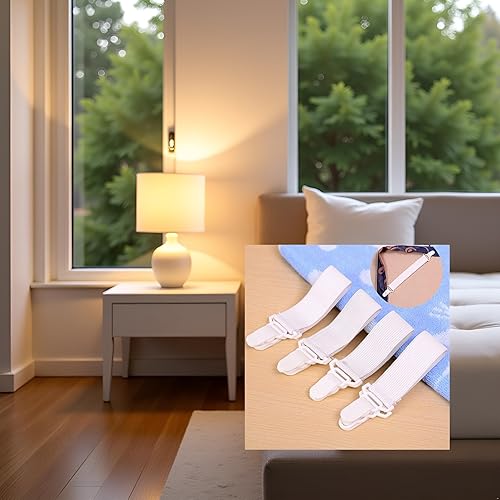 Miniatura 3 de Correas de sábanas, agarradores para sujetar la sábana, soporte elástico de sujetadores de sábana de colchón y tirantes, colchón, sofá, mantel de