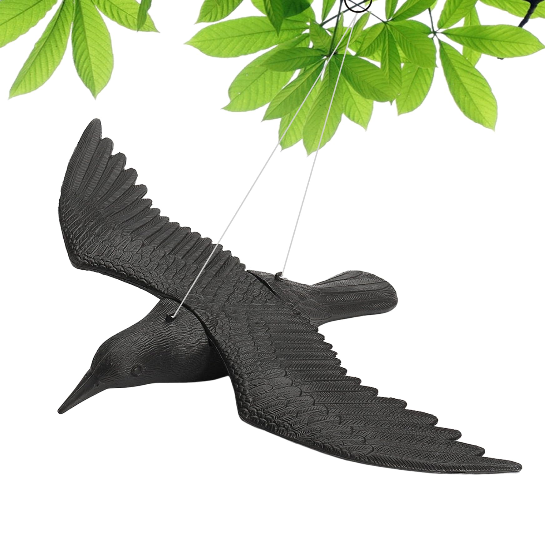 Halcón volador de jardín estatua de pájaro realista con cuerdas colgantes Gcroet