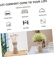 Vista 3 de 1 jarrón de mimbre de ratán marrón para almacenamiento, decoración y contenedor de plantas