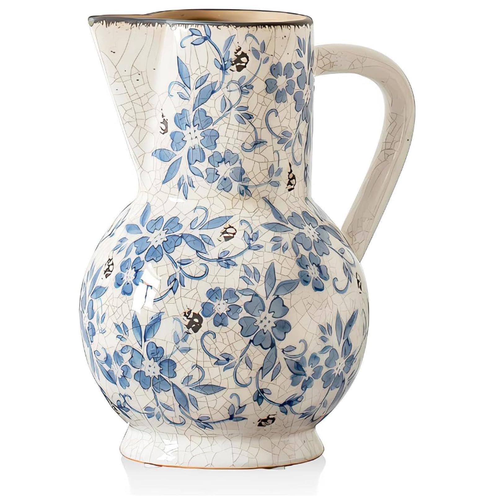 Yedaoiu L Vintage Blue White Porcelain Vase – Chinoiserie Ceramic Ginger Jar For Home Decor