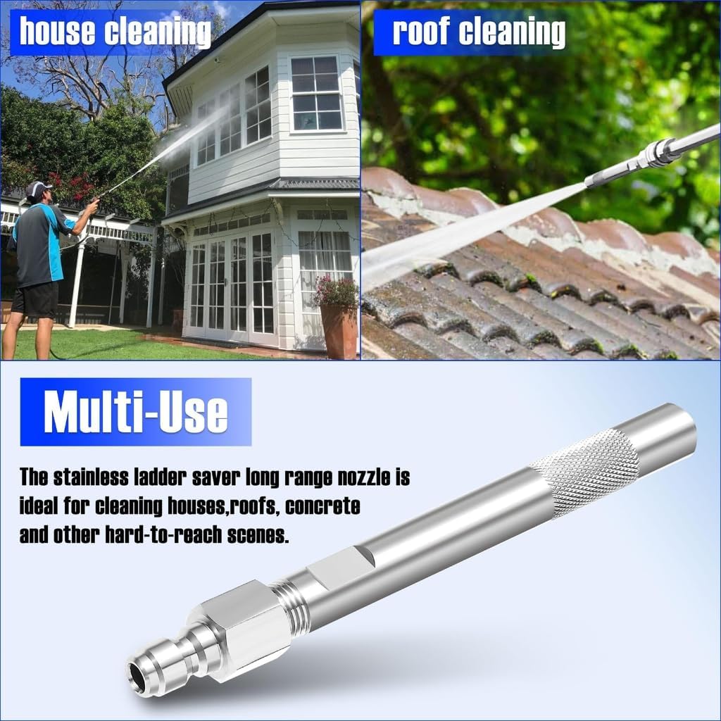 2 in 1 Versatile Soft Wash Nozzle 3-7 GPM for Roofs Walls Decks and Fences Adjustable for Pressure Washer Use