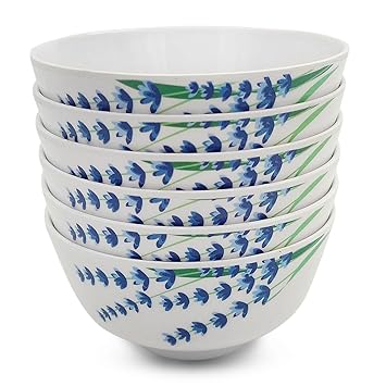 Food Grade Melamine | Bowl Set - Lavender (4 inches, 6 nos.) | Dinnerware, Tableware, Stain Free, Glazed Finish