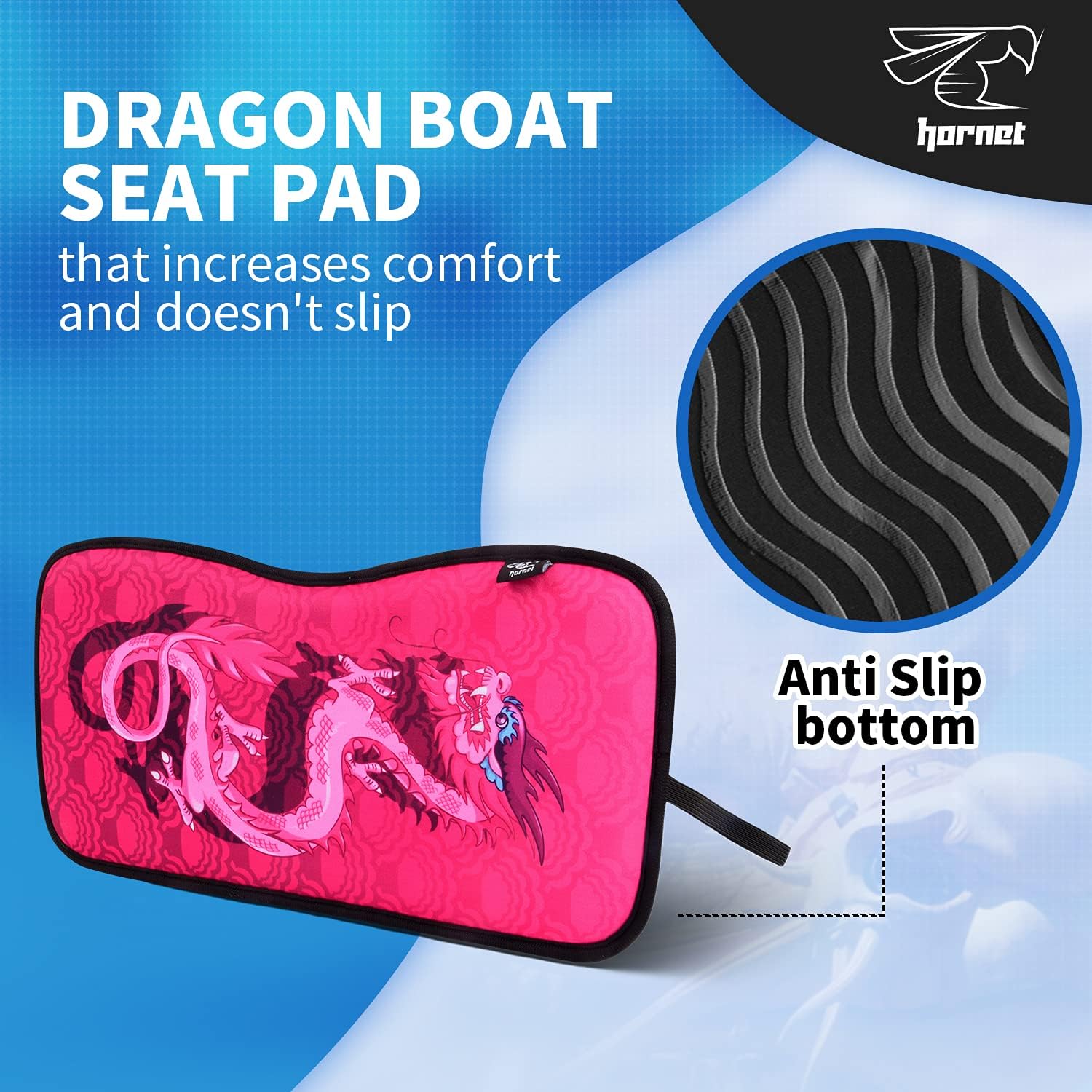 Hornet Watersports Dragon Boat Seat Cushion with Graphic Seat Pad