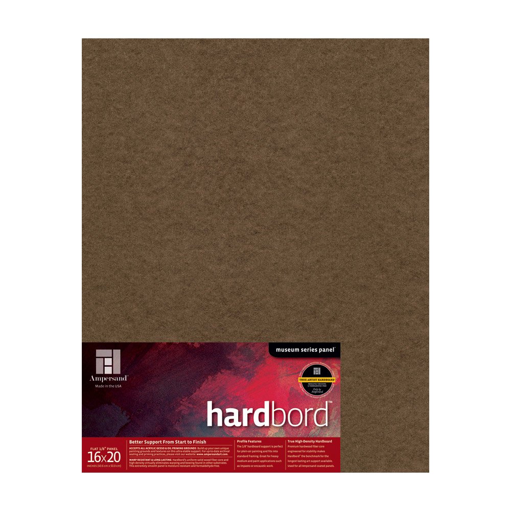 Ampersand Art Supply Hartfaserplatte aus Holz: Museumsserie, Hardbord, 40,6 x 50,8 cm, 1/8 Zoll flaches Profil