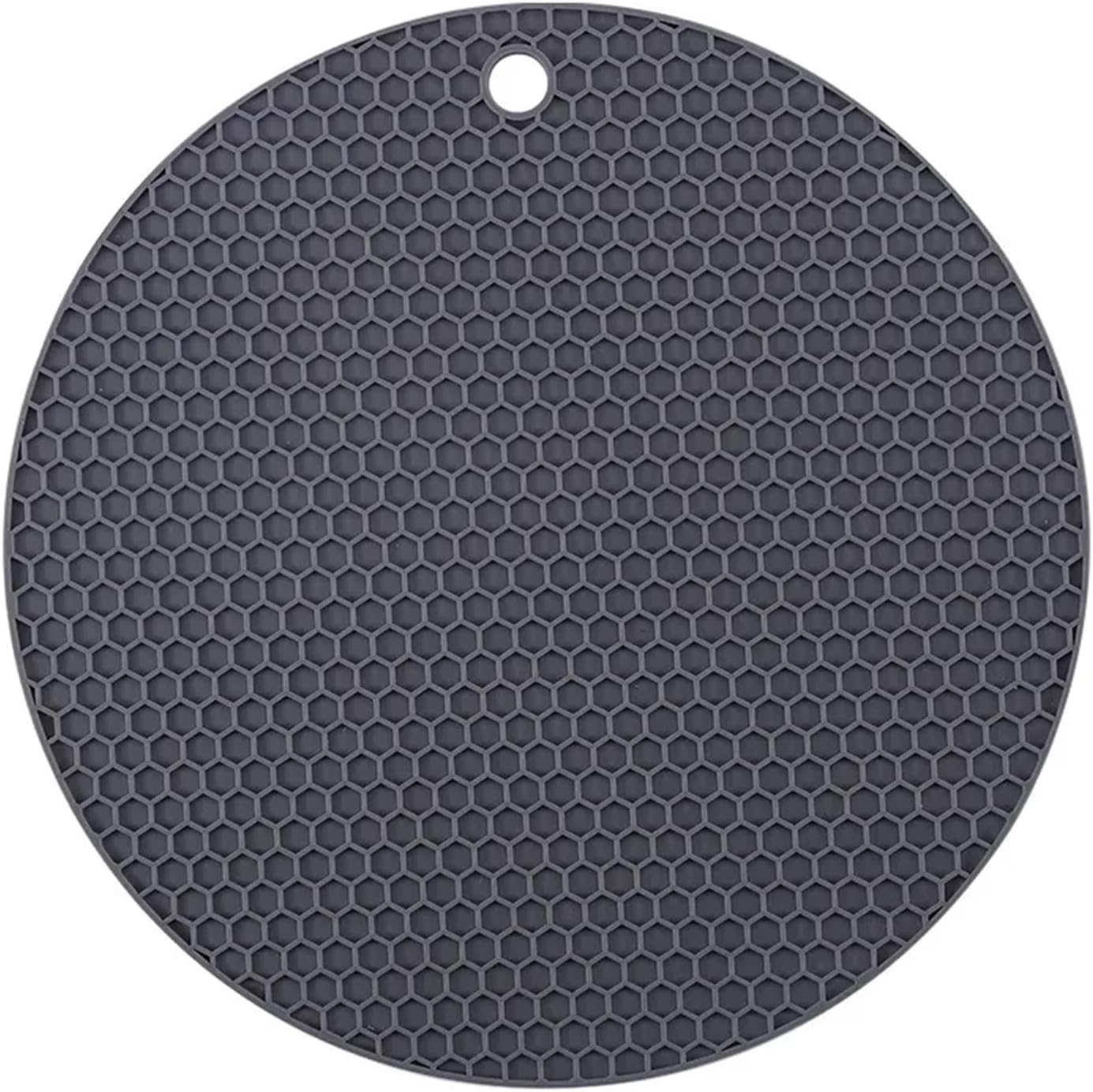 1PCS Silicone Honeycomb Placemat Silicone Heat-Resistant Table Mat Round and Square Coaster Non-Slip Kitchen Pot Bowl Mat(Grey Round mat)