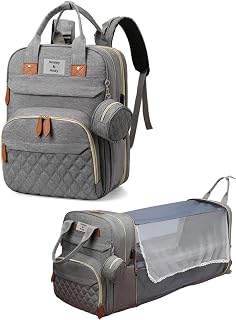 Diaper Bag Backpack With Changing Pad, Large Capacity Diaper Bag, Nappy Changing Bags, Stroller Straps, DiaperBag For 2 Kids, Travel Back Pack for Boys Girls