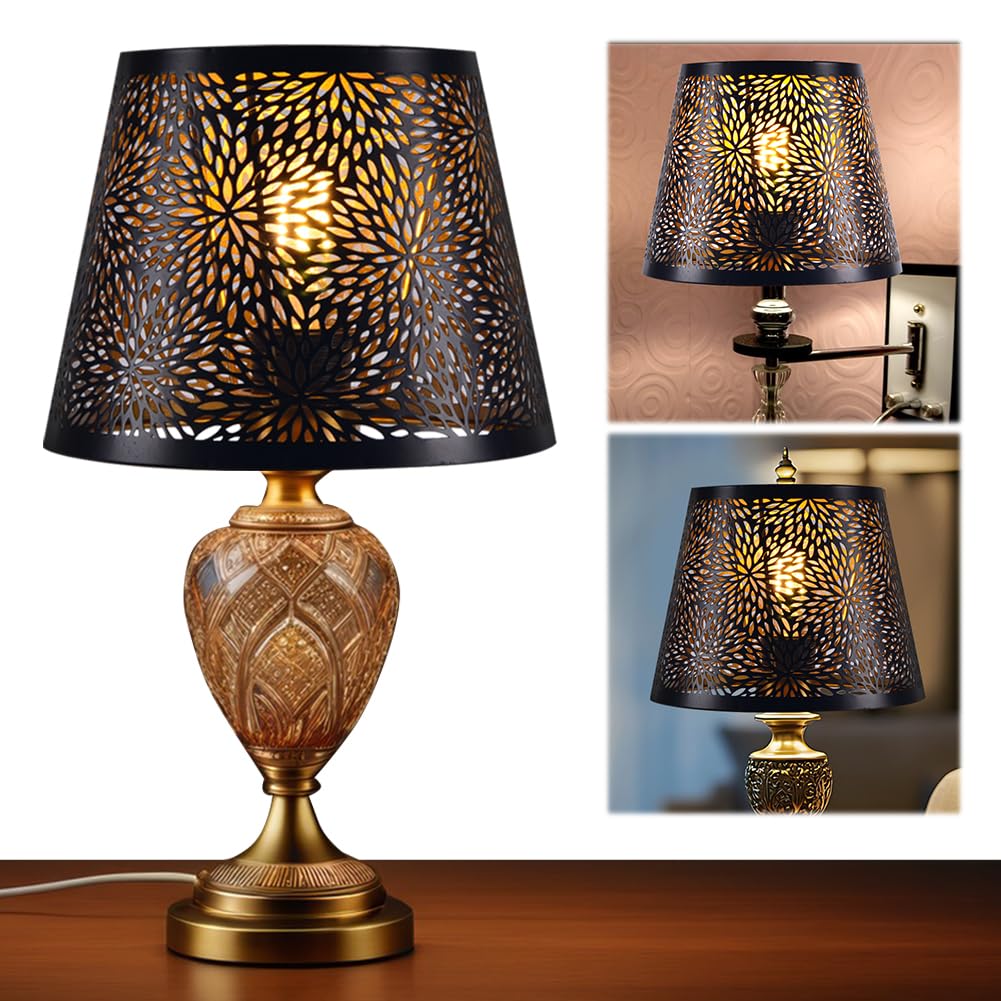 Lampenschirme für Tischlampe, Lampenschirm Stehlamp Eisen Kunst Hohles Gestaltung Schatten Kronleuchter E26 E27 Schutzhülle für Deckenleuchte Pendelleuchte Natur Wandleuchte Dekoration
