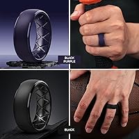 Vista 58 de Egnaro Anillos de boda de silicona para hombre: 1/4/6/7 Multipack de anillos de boda de goma con arco interior Diseño ergonómico transpirable