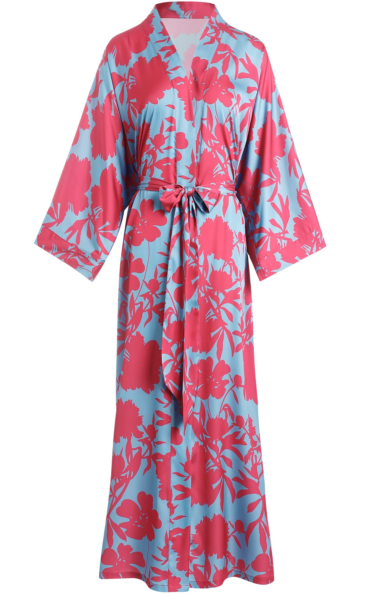 Long Soft Lightweight Silky Kimonos Robes for Women, Luxury Japanese Floral Womens Kimono Robe