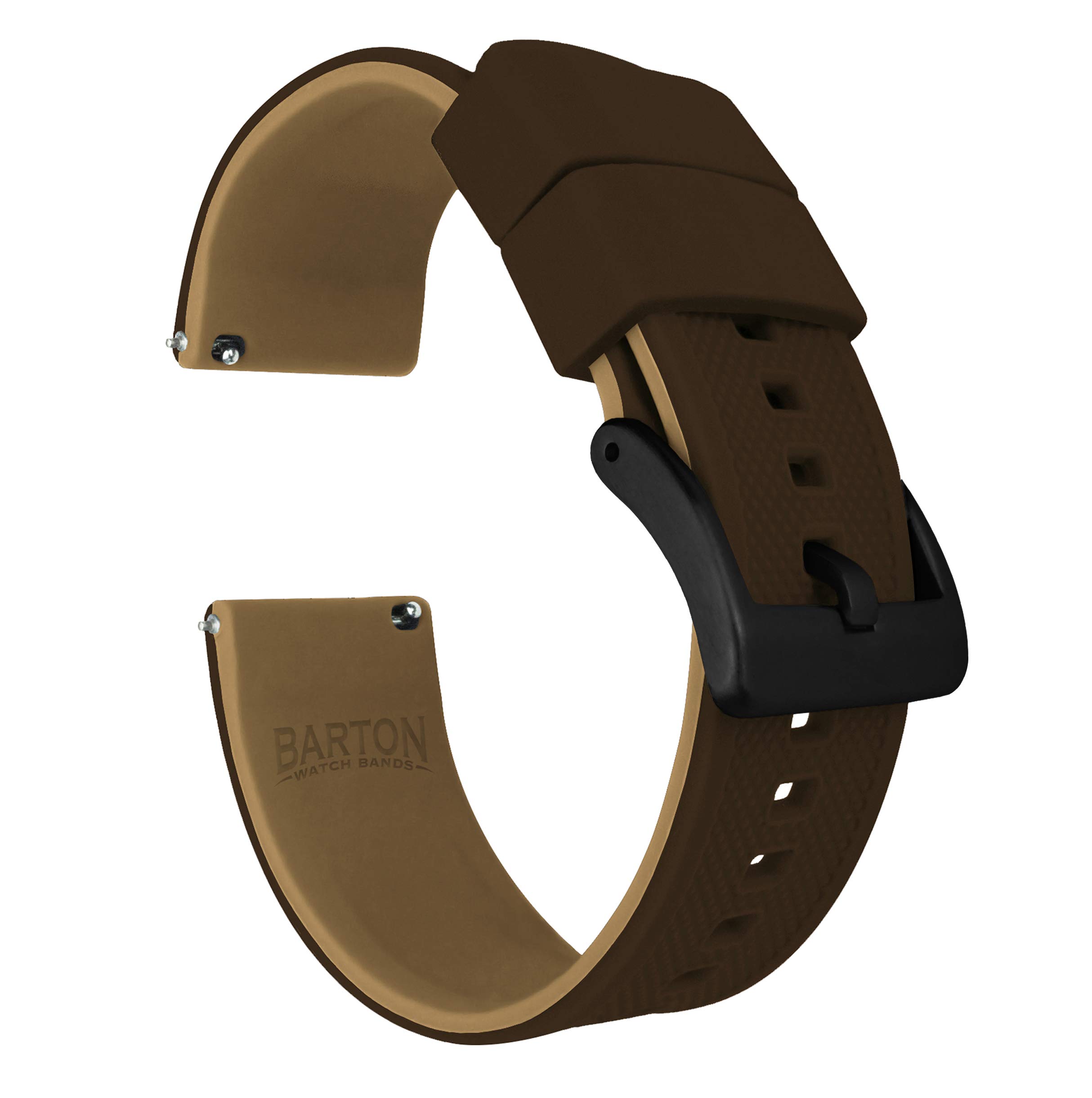 BARTON Elite Silicone Watch Bands - Quick Release - Choose Strap Color &amp; Buckle Color (Stainless Steel, Black PVD or Gunmetal Grey) - 18mm, 20mm, 22mm &amp; 24mm Watch Straps