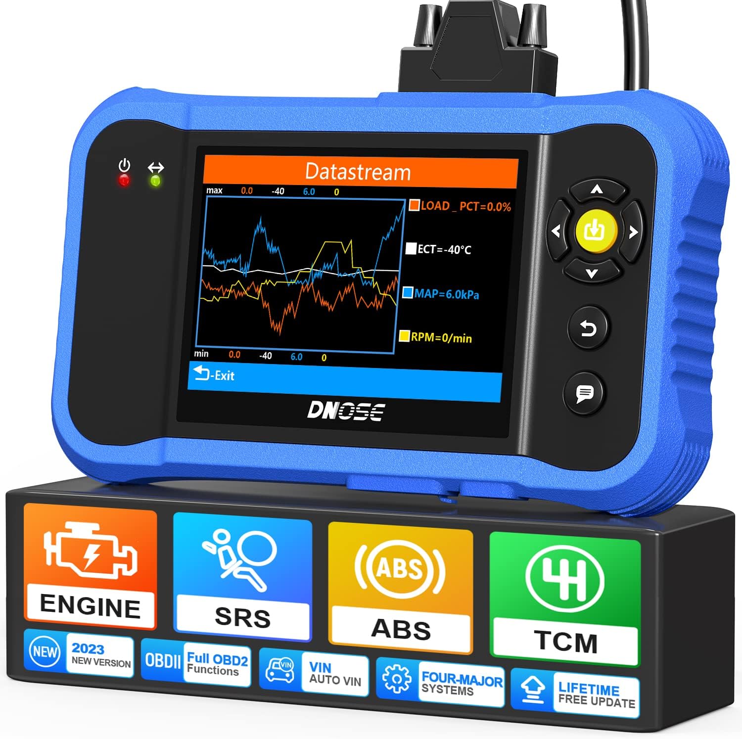 OBD2 Scanner DN606T Enhanced Engine ABS SRS Transmission 4System