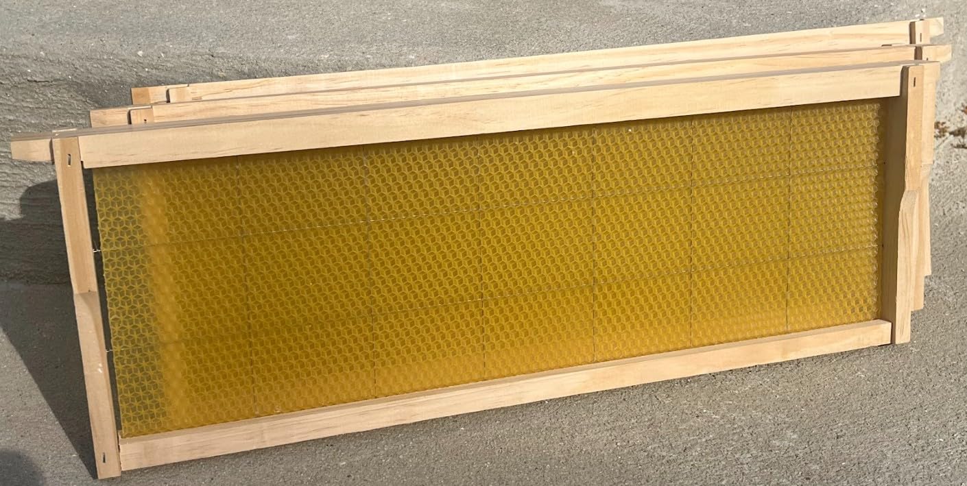 Condition photo showing New/Like New for swampland bees - 20 fully assembled wired beeswax foundation mediums (6-1/4") frames. high-tensile stainless-steel wire, plastic-free commercial grade. fba