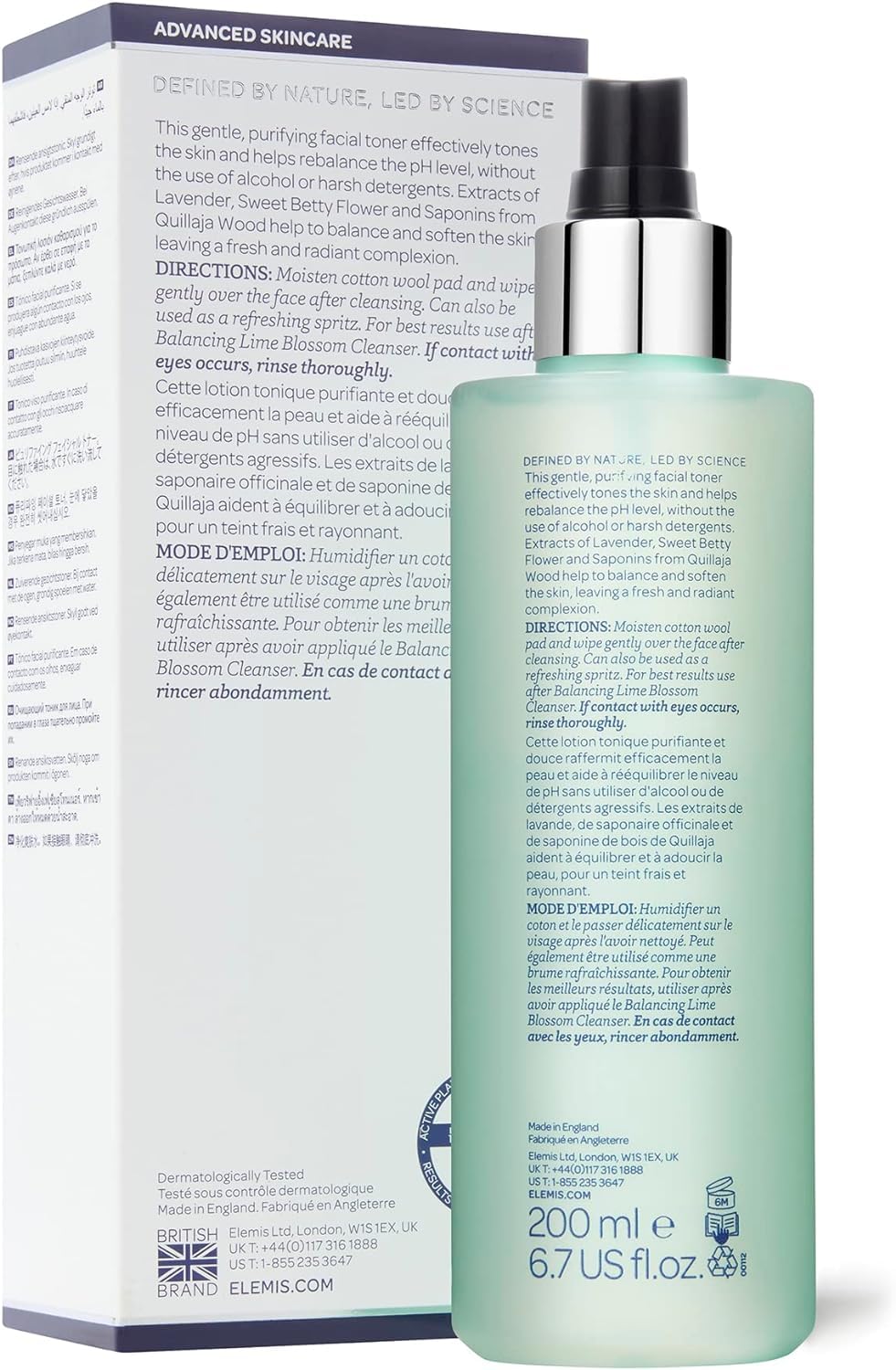 Elemis Balancing Lavender Toner, Tonico Purificante Per Il Viso, Senza Alcool, Purifica, Lenisce E Riequilibra, Tonico Del Ph, Idrata, Favorisce L'assorbimento Della Crema Idratante, 200ml
