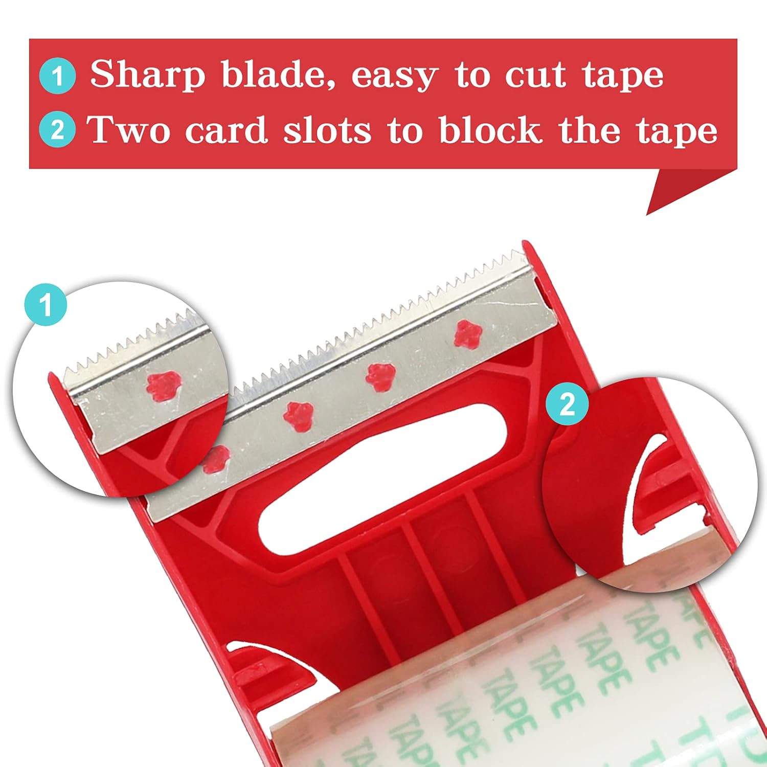 OWLKELA - Clear Packing Tape with Dispenser 1.97" x 32.8 Yd, Heavy Duty Shipping Packaging Tape, Wrapping Tape, Noiseless Packaging Tape, Strong Seal on All Box Types, 1.02" Core : Office Products